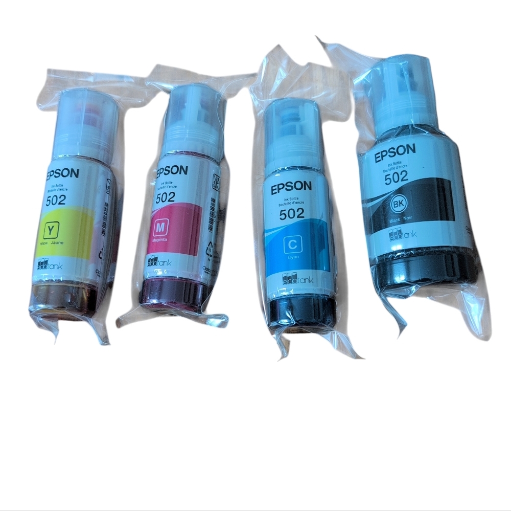 Epson 502 EcoTank Ink Bottle Combo Pack Cyan Magenta Yellow Black